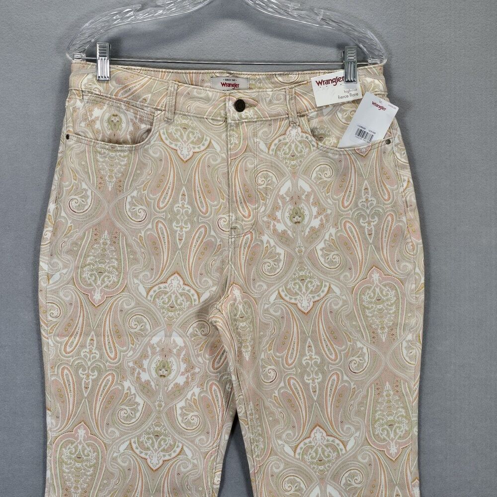 Wrangler High Rise Fierce Flare Paisley Print Womens Jeans Size 12 (31 X 32) - Picture 8 of 16